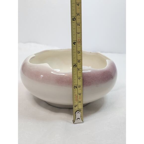 Vintage Oxford Blood Red Cream Pottery Bowl Made in USA #3 5" Scalloped Bowl - Picture 6 of 8